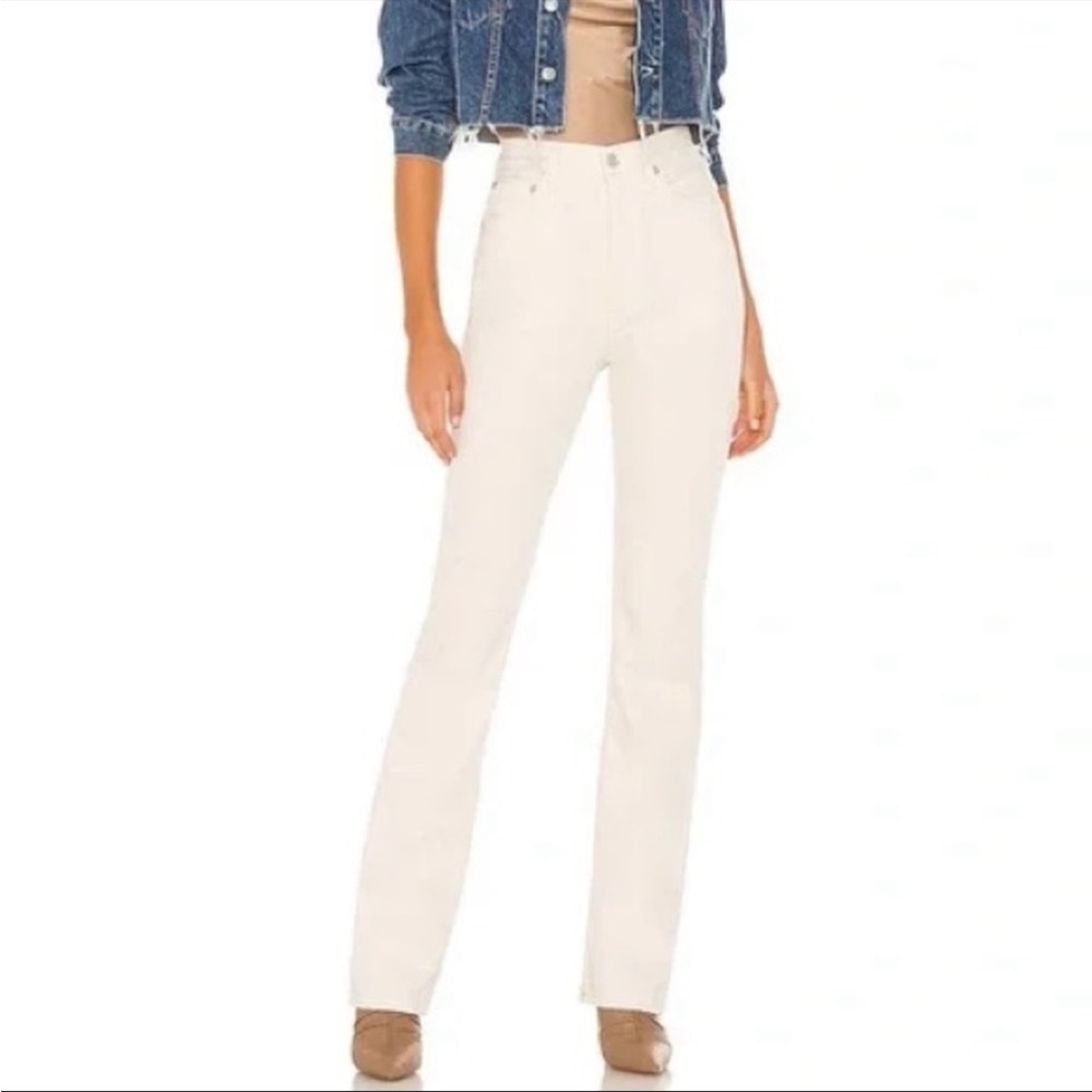 Agolde vintage high rise flare with raw hem